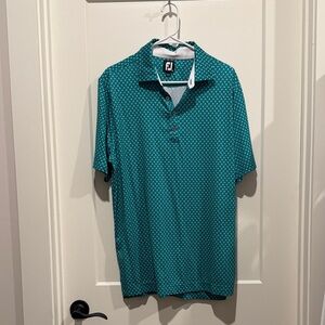 FootJoy Teal Patterned Polo Shirt